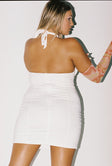 back view of model wearing Princess Polly Feel Good Mini Dress White 