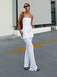 side view of model wearing Princess Polly Anderson Pants White 