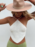 front view of model wearing Princess Polly Avoca Top White 