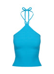 Baseline Halter Rib Top Blue