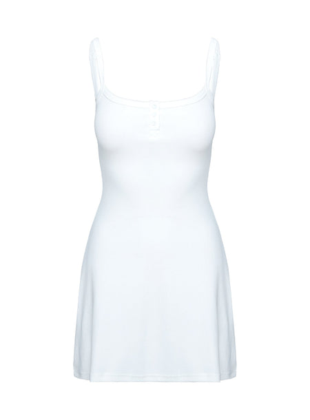 Baseline Rib Mini Dress White