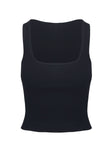 product Princess Polly Baseline Square Neck Rib Tank Top Black Sleeveless Square Neck 