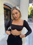 product Princess Polly Full Sleeves Sweetheart  Becca Long Sleeve Crop Top Black