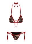 Beasley Tie Side Bikini Bottoms Red / Leopard