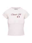 Cherish Me Graphic Top Pink