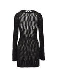 product Princess Polly Cylian Long Sleeve Knit Mini Dress Black Crew Neck 