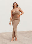 product Princess Polly Asymmetric Neckline  Charm Strapless Maxi Dress Brown