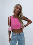 front view of model wearing Princess Polly Christa Top Pink 