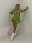 product Princess Polly Scoop Neck  Danny Long Sleeve Mini Dress Green