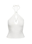 product Princess Polly Esencia Top White Sleeveless Asymmetric Neckline 