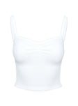 product Princess Polly Essentials Ruched Rib Cami Top White Sleeveless Sweetheart 