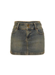 product Princess Polly Faya Low Rise Denim Mini Skirt Antique Wash Mini Skirts 