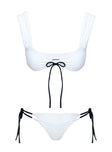 Freefall Tie Front Bikini Top White / Black