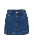 product Princess Polly Gazelle Denim Skort Mid Wash High Waisted Shorts 