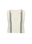 product Princess Polly Heenny Vest Top White / Green Sleeveless Plunger 