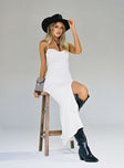 front view of model wearing Princess Polly Belladonna Maxi Dress White 