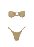 Janea Bandeau Ring Glitter Bikini Top Gold