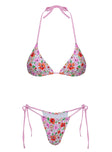 Jenner Triangle Bikini Top Pink Floral Multi