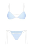 Jessie Adjustable Triangle Bikini Top Blue / White