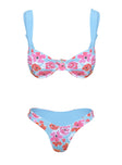 Kosette Balconette Bikini Top Floral Blue