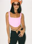 product Princess Polly Sleeveless Square Neck  Kaeshia Rib Bustier Pink