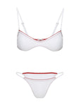 Lauretta Scoop Bikini Top White / Red