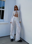 product Princess Polly Low Rise Pants  Miami Vice Swish Pant Ghost White