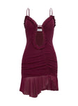 One Dance Asymmetrical Mini Dress Plum