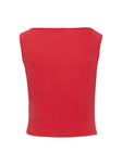 Quincey Cowl Neck Top Red