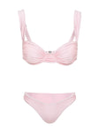 Ellie High Cut Shine Bikini Bottoms Pink