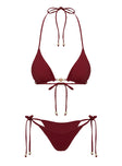 Dizon Tie Side Bikini Bottoms Burgundy