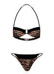 Stinger Underwire Halter Bikini Top Leopard