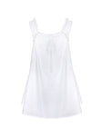 side view of model wearing Princess Polly Swing Mini Dress White Square Neck 