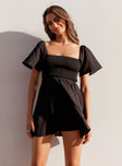 product Princess Polly Square Neck  Summer Nights Mini Dress Black Petite