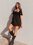 product Princess Polly Square Neck  Summer Nights Mini Dress Black Petite