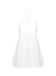 Thomasina Linen Halter Dress White