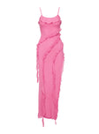 product Princess Polly Valerian Frill Maxi Dress Pink Square Neck 