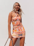 product Princess Polly Asymmetric Neckline  Viviana Mini Dress Orange