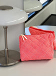 Wishes Granted Makeup Bag Red Gingham