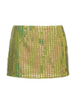 Zelaia Shimmer Mini Skirt Green