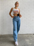 product Princess Polly High Waisted  Ollie Straight Leg Jean Mid Wash Denim