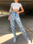 front view of model wearing Princess Polly Alabama Jean Tie Dye Denim Mid Rise 