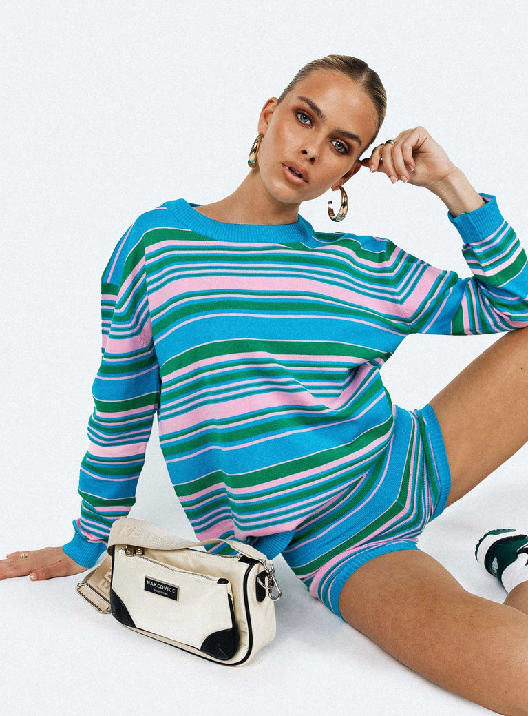 Tallow Knit Stripe Sweater Multi Princess Polly  Cropped 