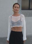 The Kennedy Cropped Sweater White