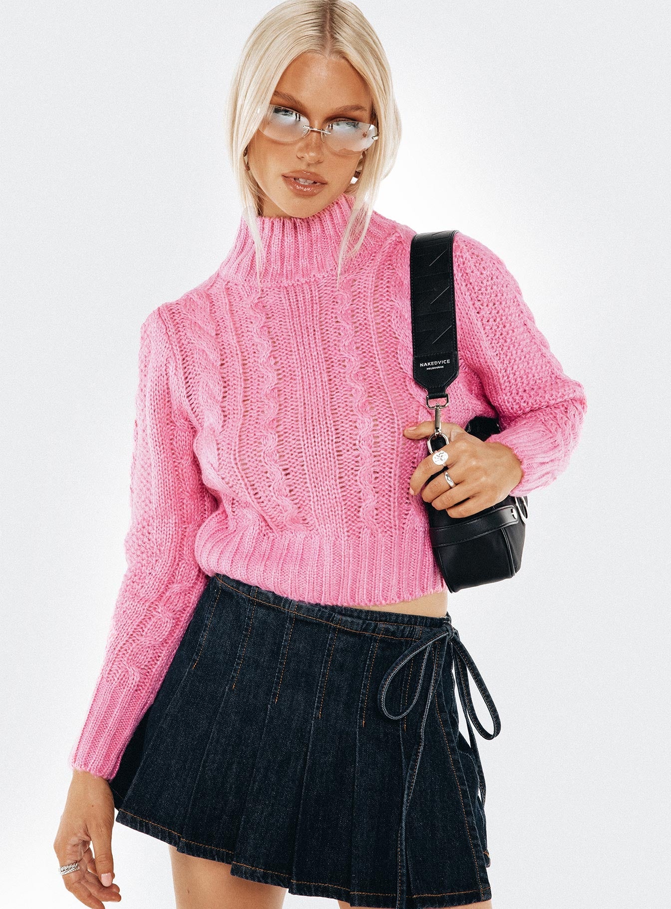 Cropped hotsell cable sweater