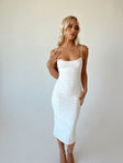 Princess Polly Square Neck  Shafer Midi Dress White