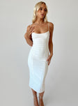 Princess Polly Square Neck  Shafer Midi Dress White