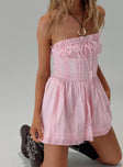 Vip Strapless Playsuit Pink