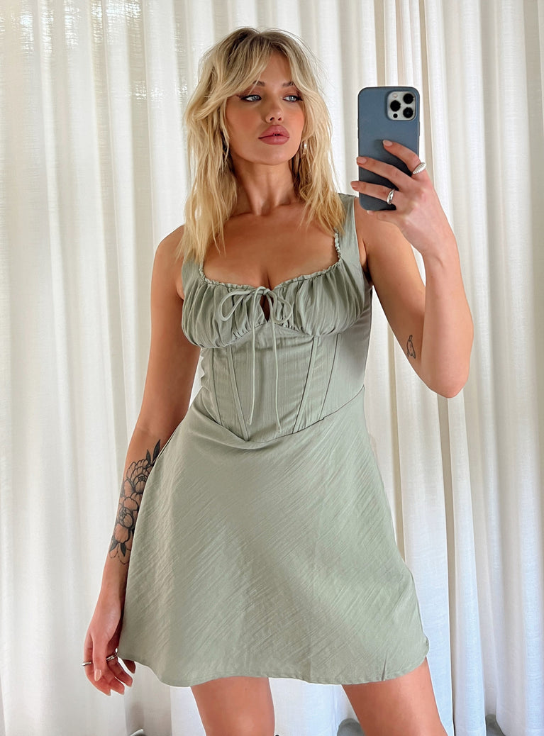 Kavey Mini Dress Sage