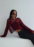 The Kennedy Sweater Burgundy Princess Polly  Cropped 